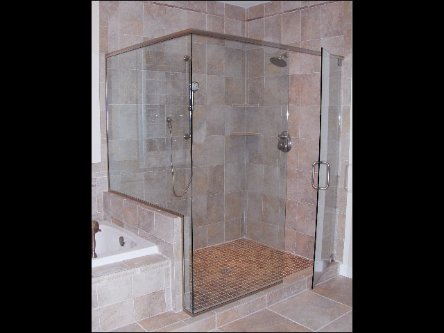 heavy glass shower door installation - yorktown, va